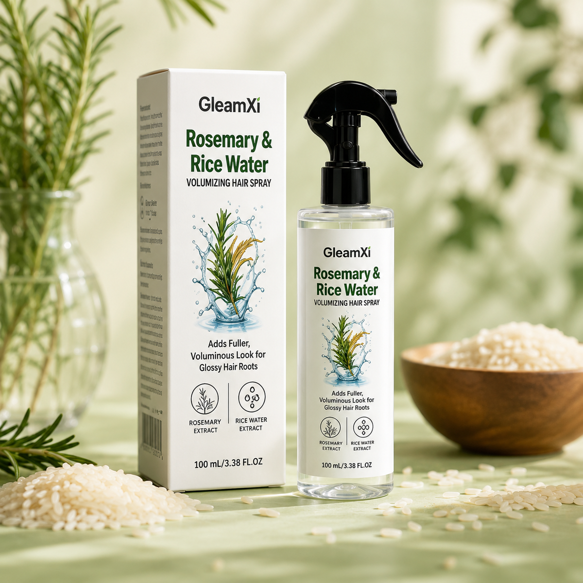 Rosemary & Rice Water Hair Mist | Botanical Hair Care